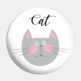 Cute Cat Illustration Lovely Kitten Poster Gifts for Girl Pin