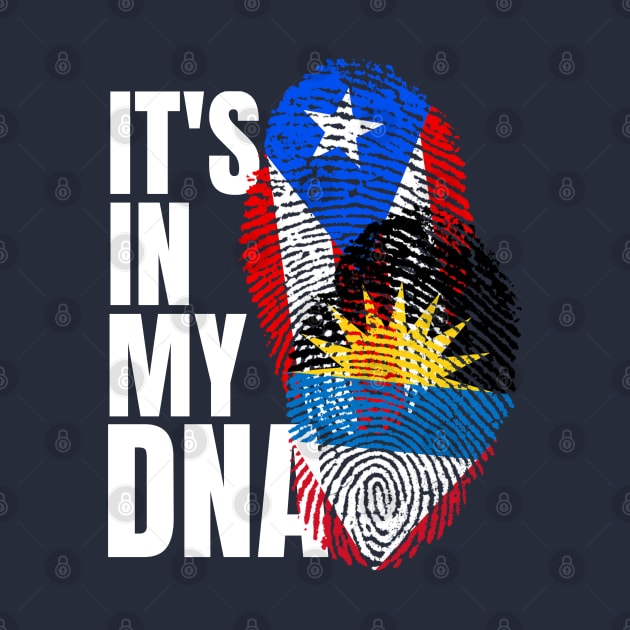 Antigua Plus Puerto Rican Mix DNA Flag Heritage Gift by Just Rep It!!