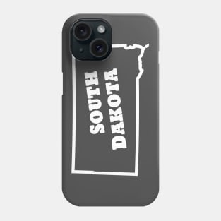 South Dakota Outline Text Phone Case