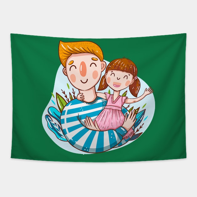 Daddy Girl Love Tapestry by Mako Design 