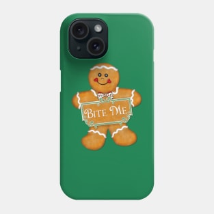 Bite Me Gingerbread Man Phone Case