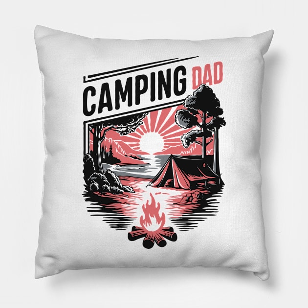 Camping Dad. Camping Pillow by Chrislkf