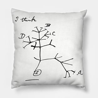 Darwin's I Think Evolutionary Tree Pillow