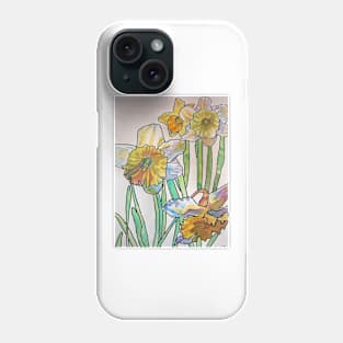 Daffodil Watercolor Abstract Painting Phone Case