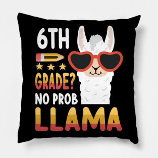 Llama Student Teacher Back To School 6th Grade No Prob Llama Pillow