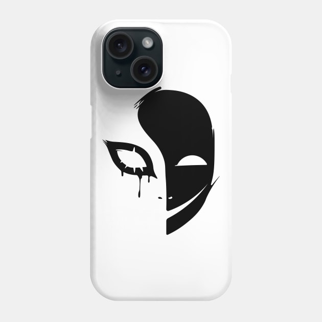 Happy Mask - Black Phone Case by Darasuum