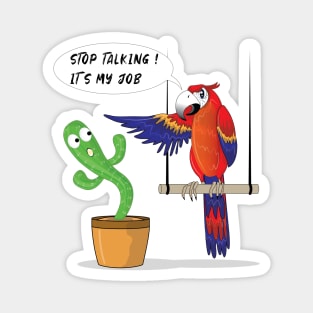 The Talking Cactus And The Angry Parrot Magnet