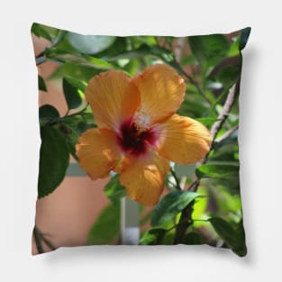 Salmon Hibiscus Pillow