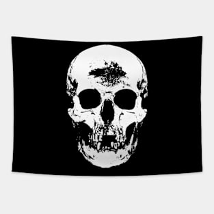 White And Black Gothic Skull Tapestry