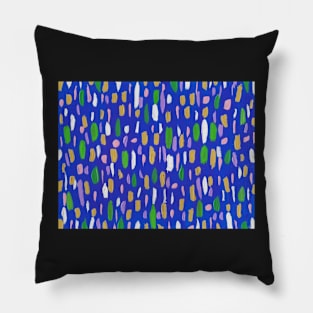 Bubbles and Blues Abstract Print Pillow