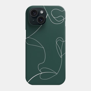 Continuous Line Art Face Drawing, Floral Shapes 1 Phone Case