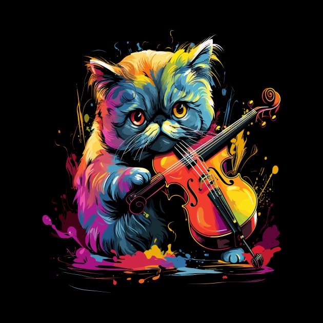 Exotic Shorthair Playing Violin by JH Mart