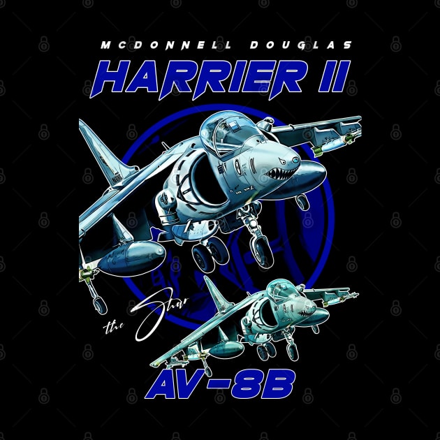 Harrier II AV-8B Ground-Attack Aircraft Fighterjet by aeroloversclothing