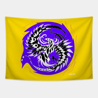 the phoenix in purple fire ball ecopop pattern Tapestry