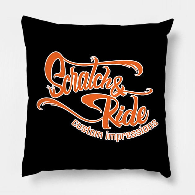 Scratch & Ride Brand (Orange Logo) Pillow by Scratch&Ride