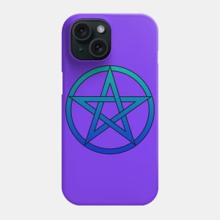 Pentagram Teal to Blue ombre Phone Case