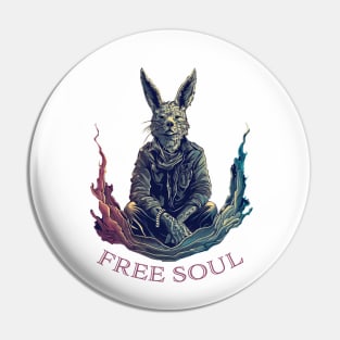 Anthropomorphic wolf - free soul Pin