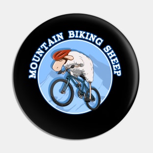 Mountain biking sheep Pin