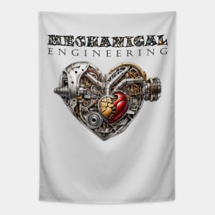 Mechanical Engineering - Heart Shape [Black Text Version] Tapestry