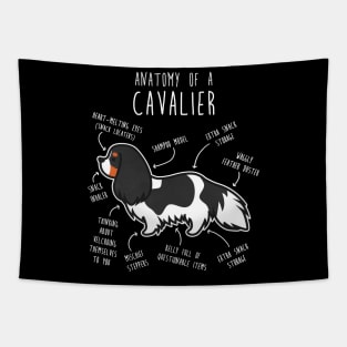 Tri-Color Cavalier King Charles Spaniel Dog Anatomy Tapestry