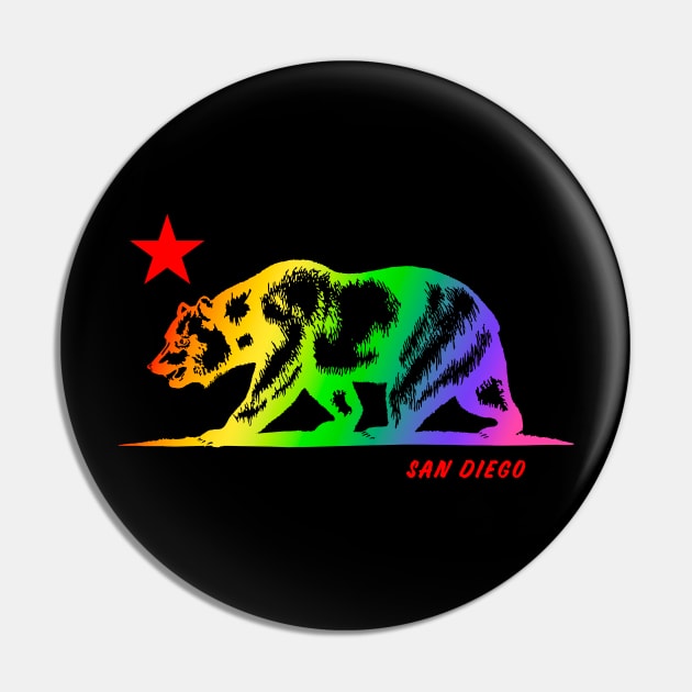 San Diego California Republic Bear Pin by graphicbombdesigns