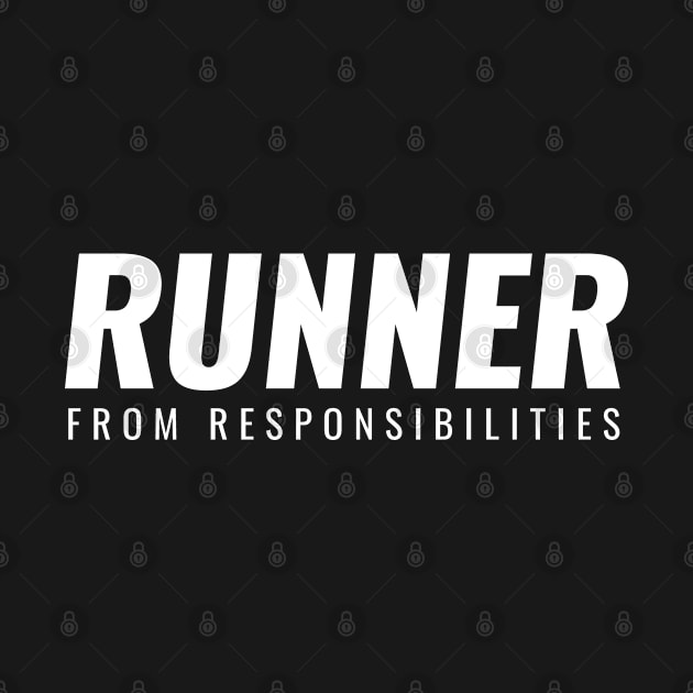 Runner From Responsibilities White by Shinsen Merch