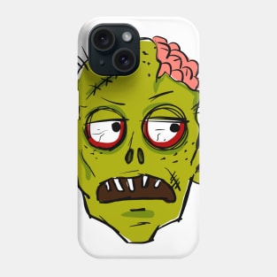 Bored zombie face, illustration Phone Case