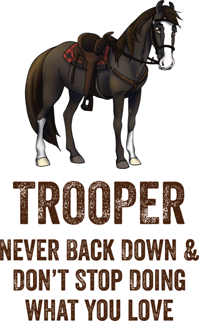 Fancy Forest Farm • Trooper - Never Back Down • Dark Text Kids T-Shirt by FalconArt