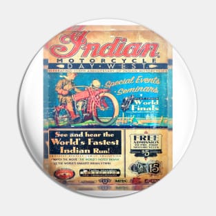 Old Indian Motorcycles Poster Pin