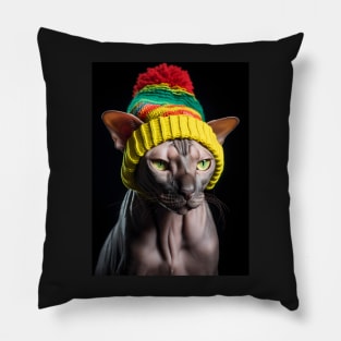 Sphynx cat - warm hat Pillow