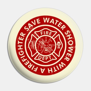 Save Water Shower With a Firefighter Pin