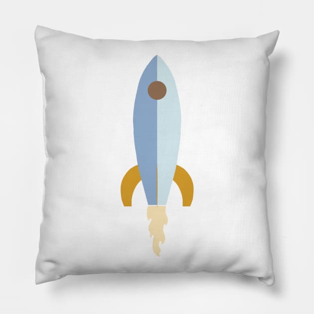 Rocket - Blue Pillow by littlemoondance