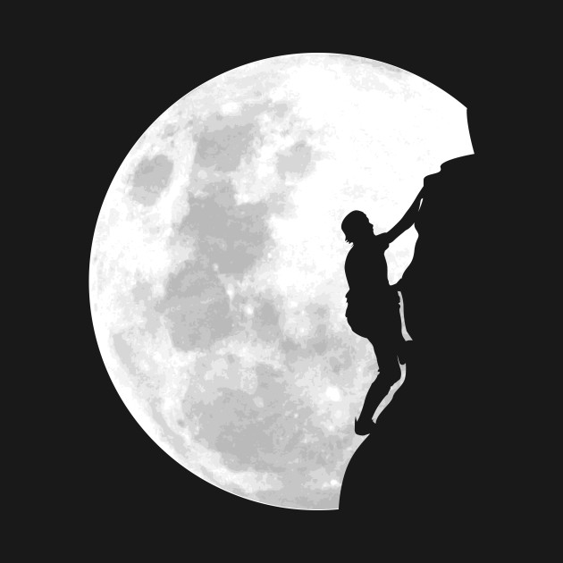 Climb the moon Climbing TShirt TeePublic