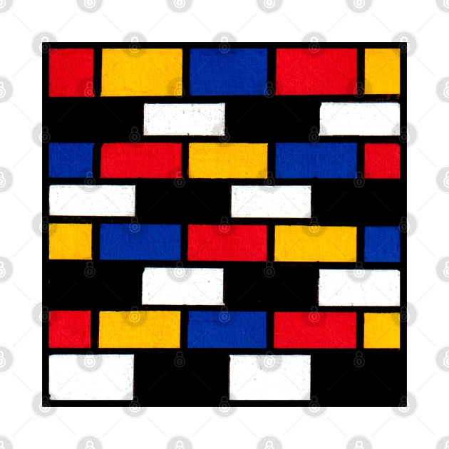 Mondrian Inspired Geometric Abstract Acrylic Painting VIII by abstractartalex