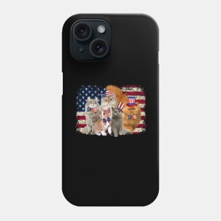 Funny Cat USA Cat Lovers Cat Moms 4th July Phone Case