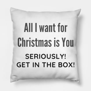 All I want for Christmas is You Funny Quote Pillow