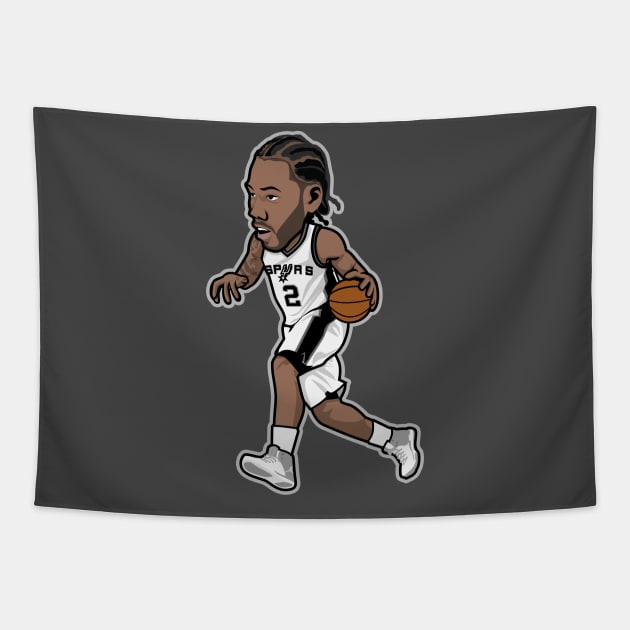 Kawhi Leonard Cartoon Fan Tapestry by ray1007