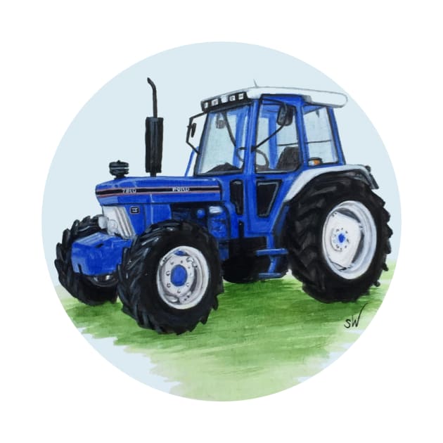 Blue Classic Tractor by Sandra Warmerdam