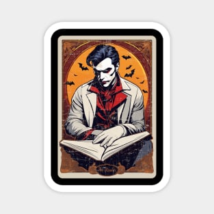The Reader Vampire Halloween Tarot Card Magnet