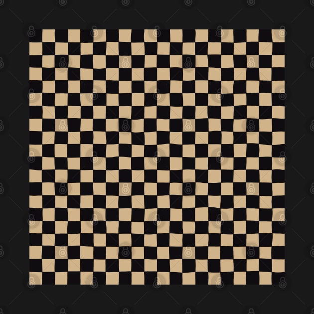 Wonky Checkerboard, Black and Tan by Niemand