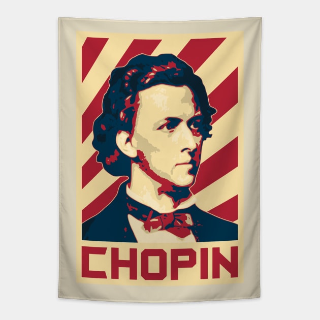 Chopin Retro Propaganda Tapestry by Nerd_art