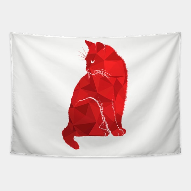 Amazing Red Cat Design - Furry Red Cute Cat Kitten Product Tapestry by MinimalArts