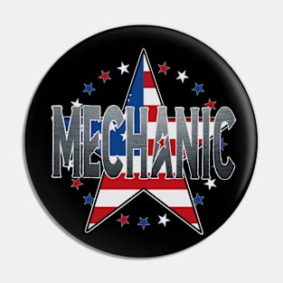 American mechanic patriotic star Pin