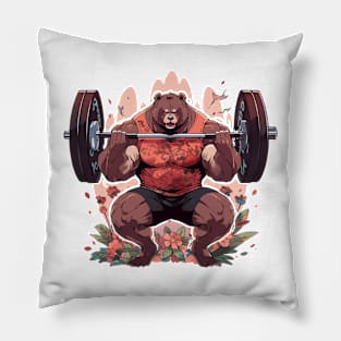 bear at gym Pillow