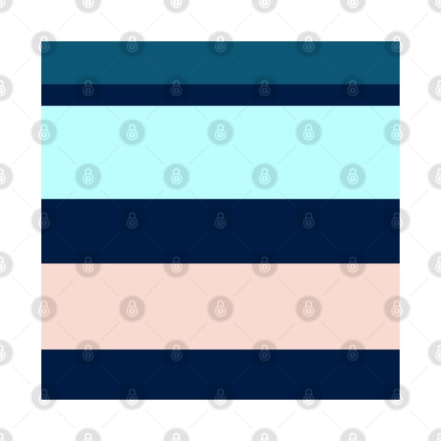 A tremendous merger of Navy, Blue Sapphire, Christmas Blue, Italian Sky Blue and Pale Pink stripes. by Sociable Stripes