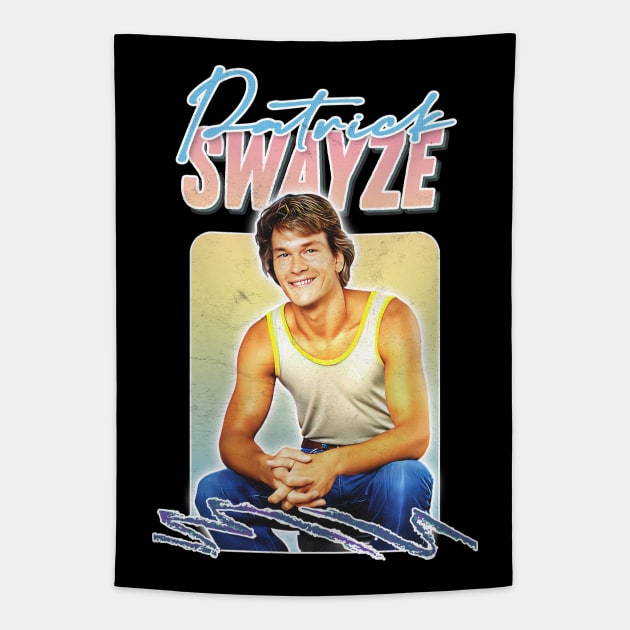 Patrick Swayze ∆ 90s Styled Retro Graphic Design Tapestry by DankFutura