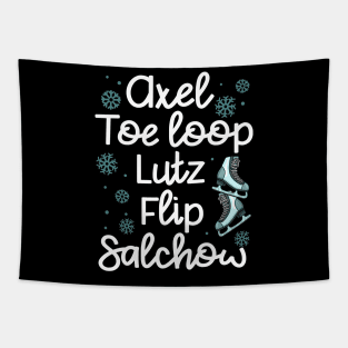 Axel, Toe Loop, Flip, Lutz, Salchow - Figure Skating Gift Tapestry