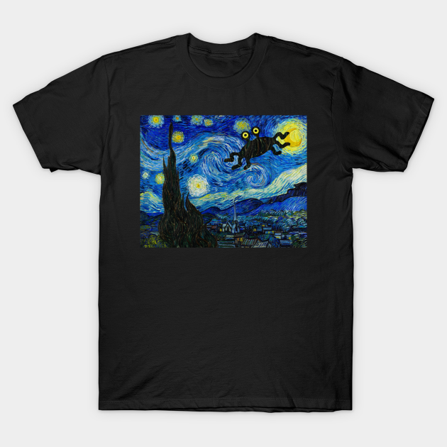 Flying Spaghetti Monster - Starry Night Parody - Atheist - T-Shirt