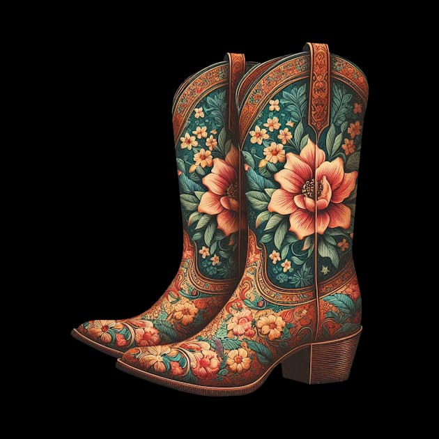 Flower cowgirl boots by PinScher