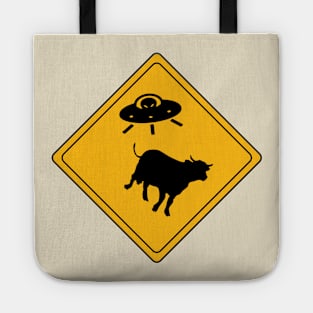 Caution Cow Abduction Tote